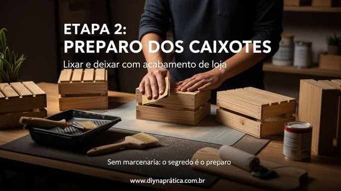 Etapa 2 – Primeira parte da execução/montagem (preparo dos caixotes)