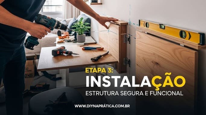 INSTALAÇÃO DAS DOBRADIÇAS E SUPORTES – A ESTRUTURA PRINCIPAL