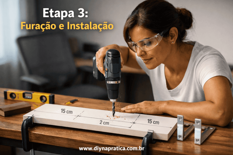 Instalação dos Suportes e Fixação na Parede