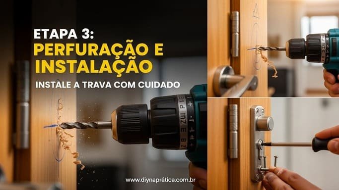 Etapa 3: Perfuração e Instalação da Trava