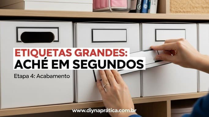 Acabamento: etiquetas grandes + padrão visual profissional