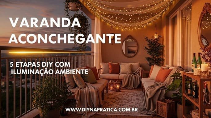 Varanda Aconchegante: 5 Etapas DIY com Iluminação Ambiente