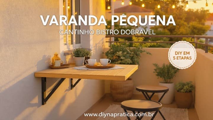 Varanda pequena com Cantinho Bistrô DIY: cantinho bistrô em 5 etapas