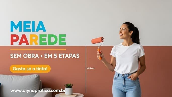 Meia parede pintada DIY: 5 etapas e efeito decorativo