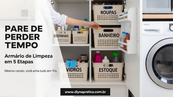 Organização de produtos de limpeza DIY: 5 etapas rápidas