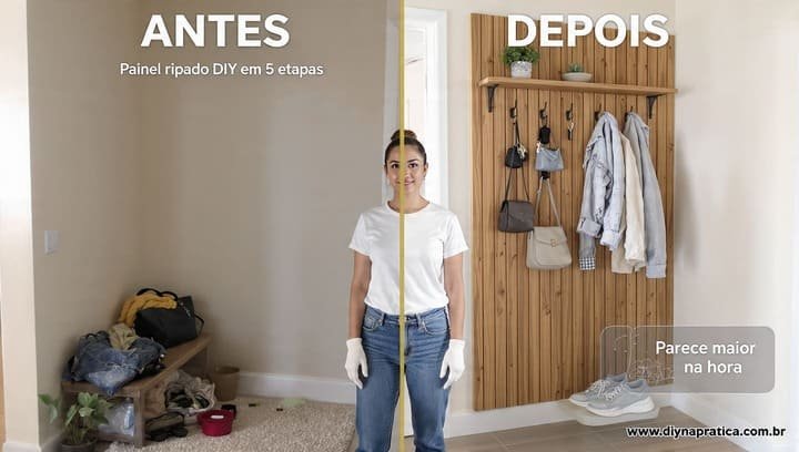 Painel ripado DIY em 5 etapas: organize e amplie o apê
