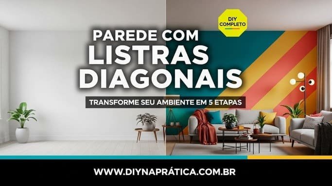 Parede com Listras Diagonais: DIY em 5 Etapas Simples para Transformar seu Ambiente